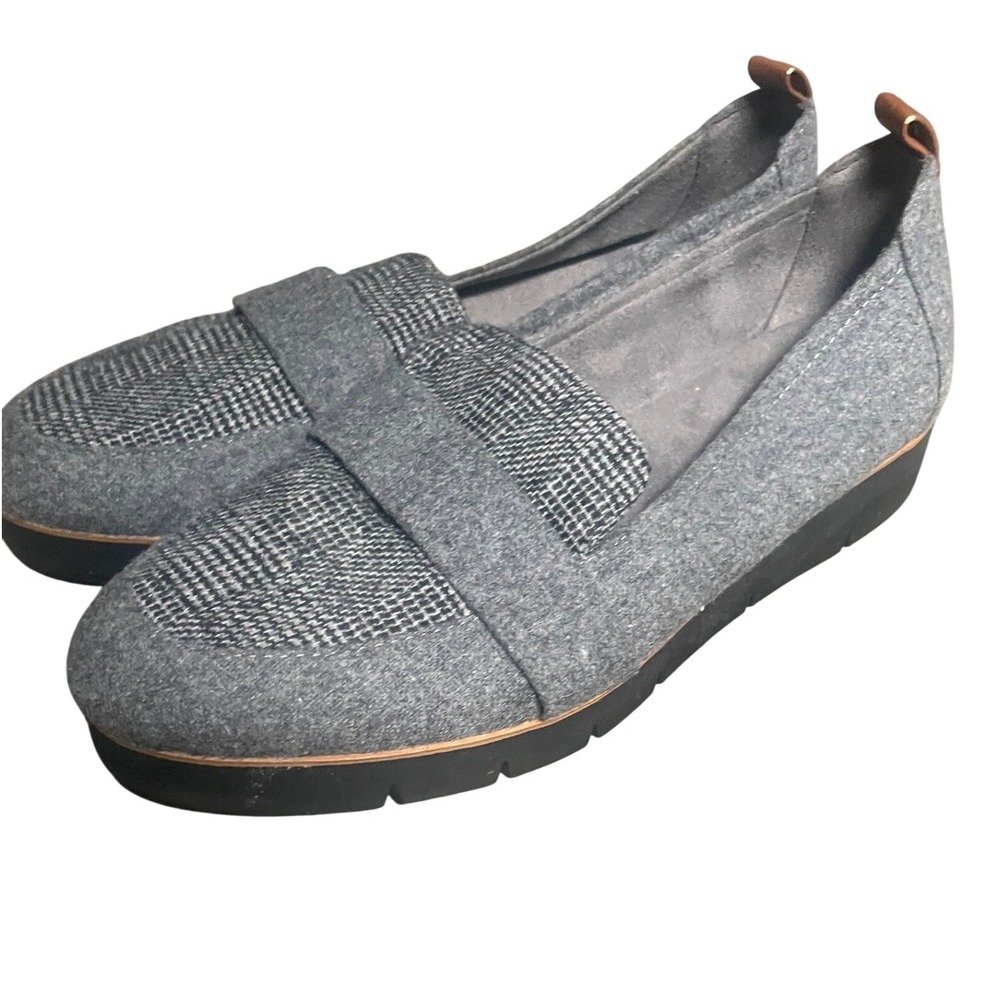Dr. Scholl's Gray Tweed Plaid Webster Loafers Women's 9M